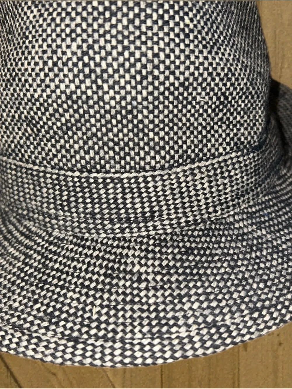 Woven Black and White Fedora Hat for Women